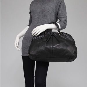 MIU MIU Black Soft Calf Pleated Frame Top Bag